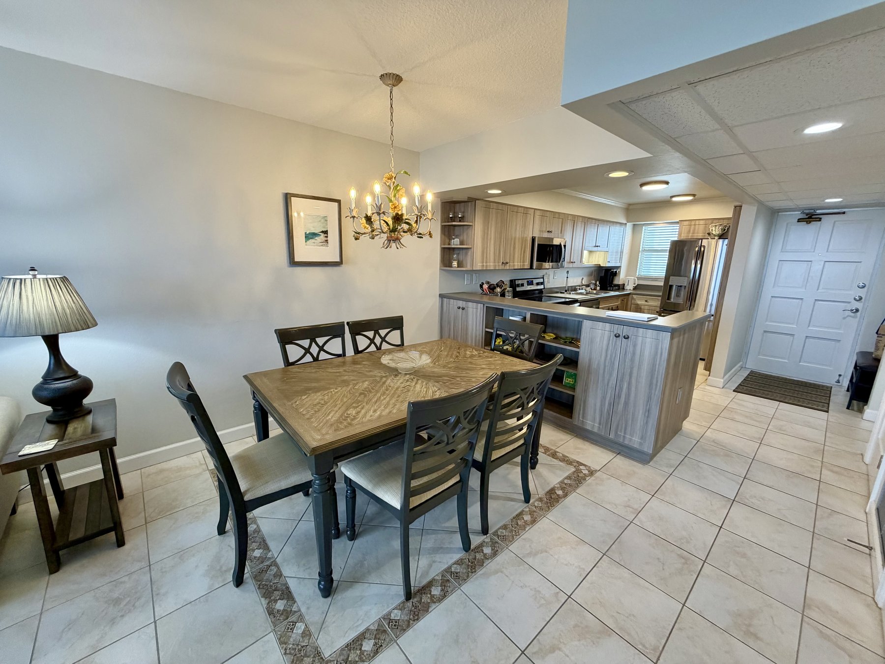 Dining area and kitchen in rental unit 1003