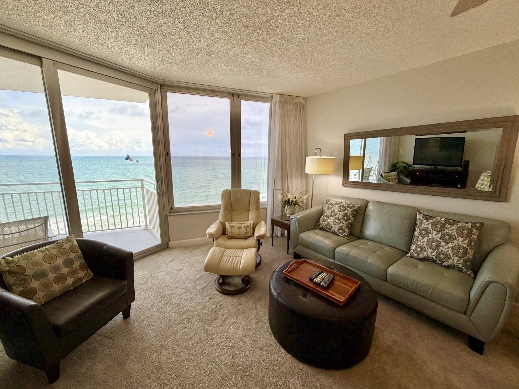 Additional oceanfront living room view in rental unit 1004