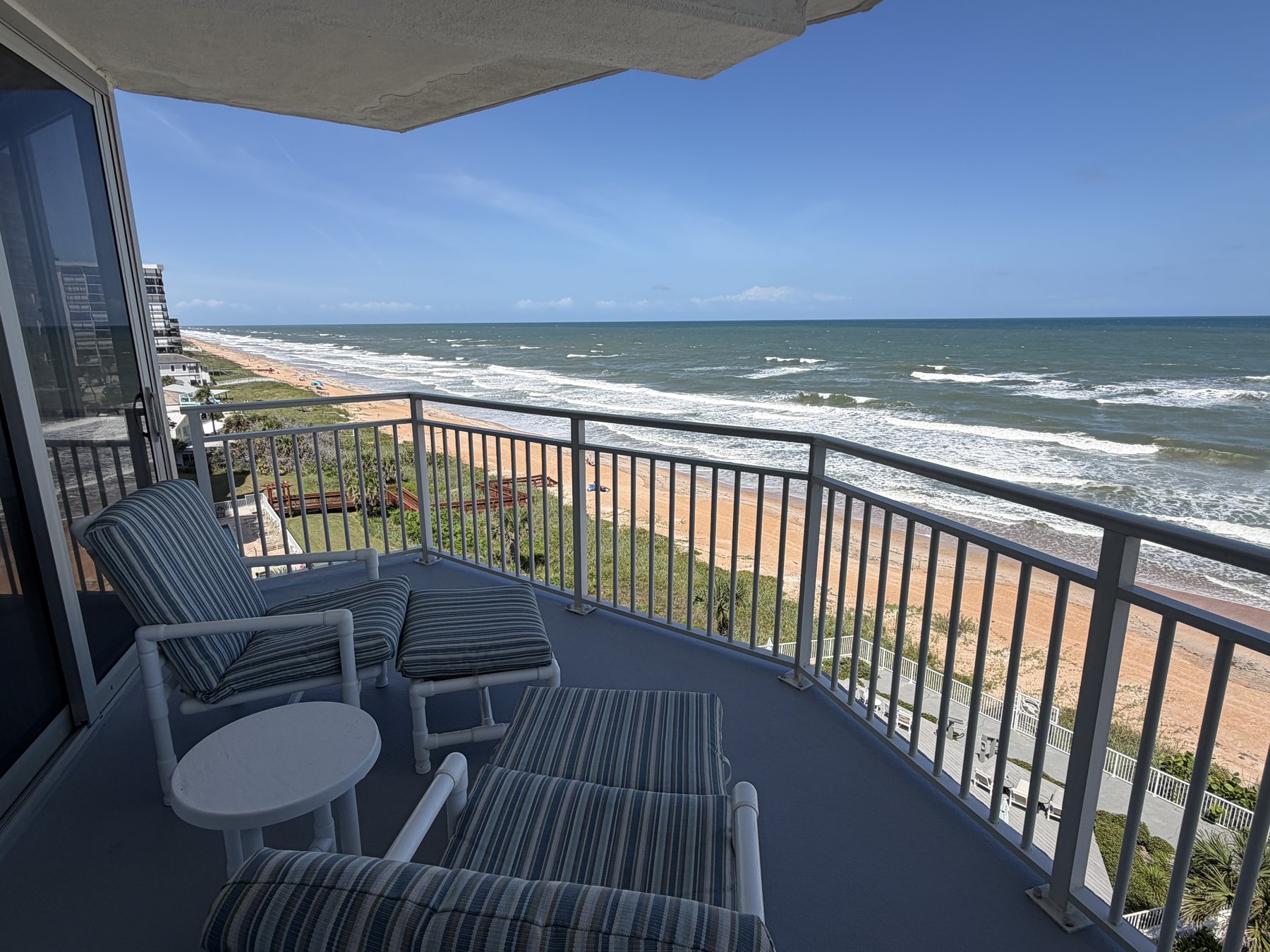 Private wraparound oceanfront balcony at rental unit 601
